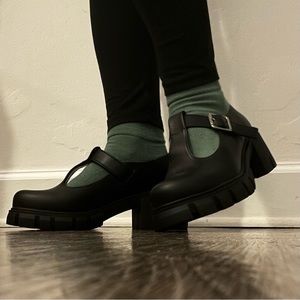 New Black Platform Mary Jane Ballet Flats